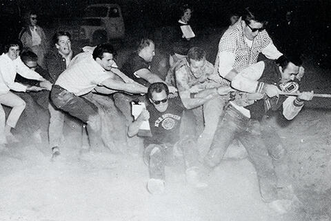 Students in a tug-of-war