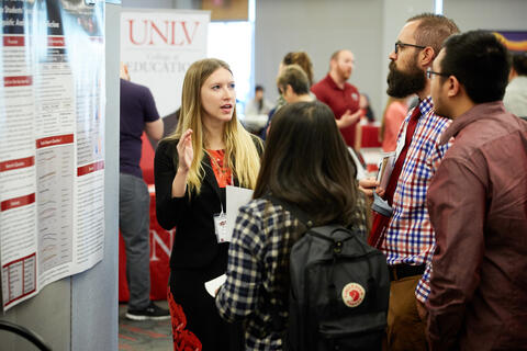 Student giving a presentation