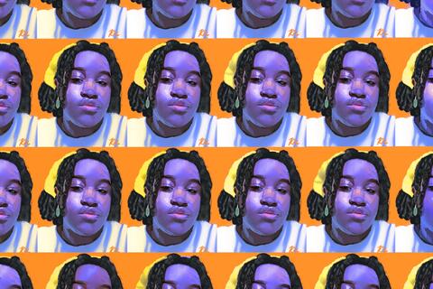 Self-portrait of a young woman, repeated several times