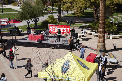 exterior of UNLV campus during RebFest event