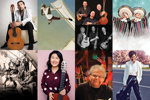 collage of 8 different performing groups