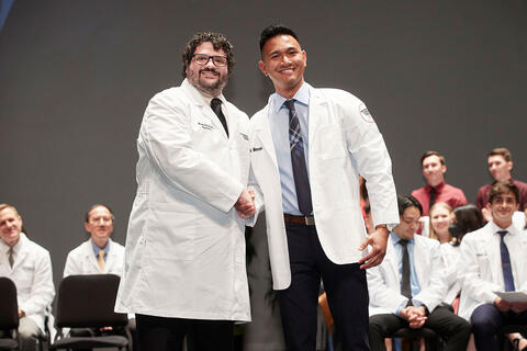 Marvi Moreno at white coat ceremony.