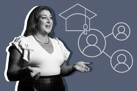 photo illustration of woman speaking