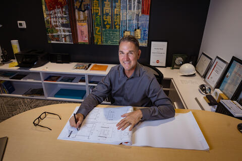 man in architecture office