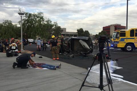 Community members participate in Teen Driver Safety Day.
