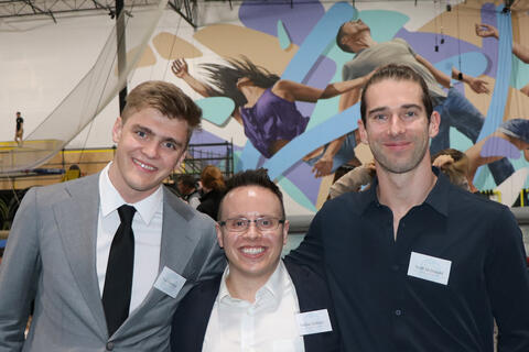 Paul Friedman; Nate Hollister, MD; and Scott McDonald (left to right) at the inaugural Circus Meets Medicine Conference, which they co-organized.