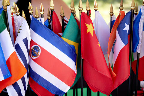 collection of small international flags