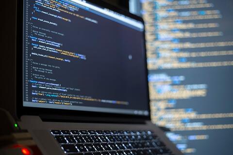 Computer screen displaying code