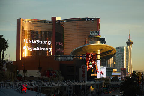 UNLV Strong message on the Wynn and Encore