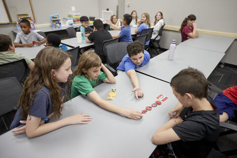 children participating in the Jr. Rebels summer camp at UNLV