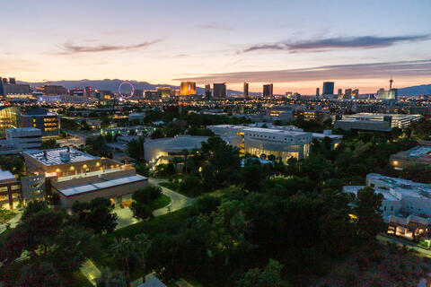 Overview of the campus at evening
