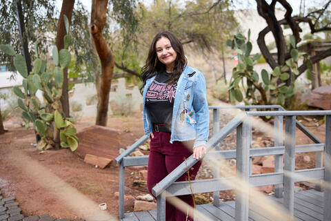 Angie Shenouda in a cactus garden