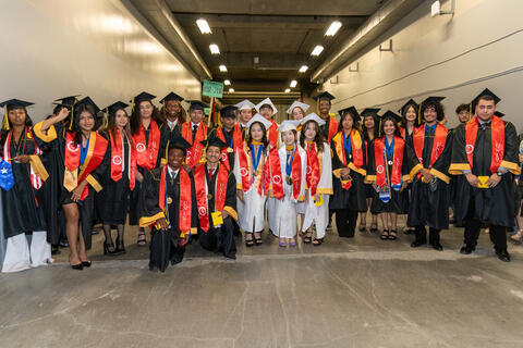 graduating class of high school students