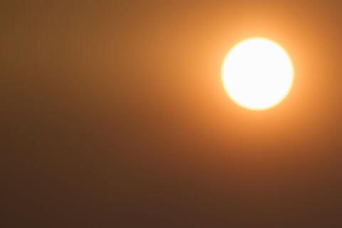 view of a red sun