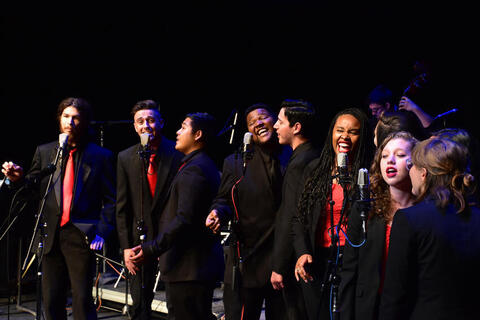 jazz vocalists performing on stage