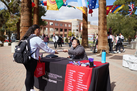 a person approaching a tabling session