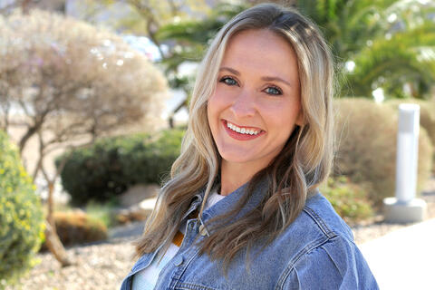 closeup portrait of a smiling Amber Guckes