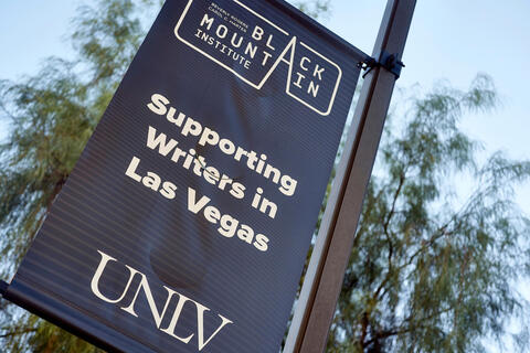 Black Mountain Institute banner that reads "Supporting Writers in Las Vegas"