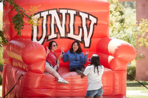 Large inflatable chair with UNLV Letters