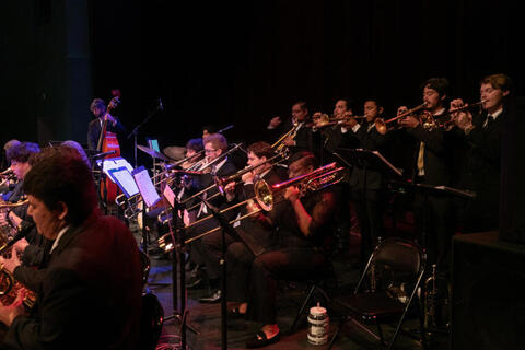 UNLV jazz ensemble playing at concert