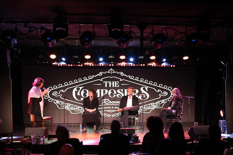 musicians performing on the Composer Room stage