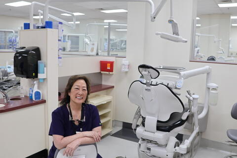 Dr. Marcia Loo in her dental office