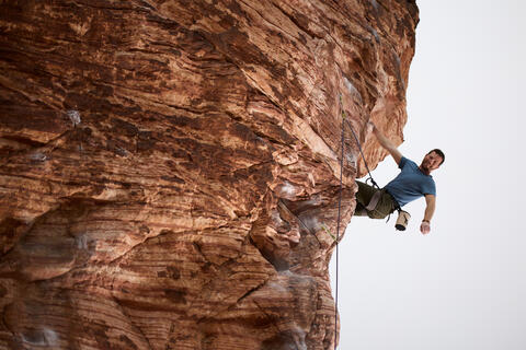 Tony Ferrar climbing at Red Rock Canyon