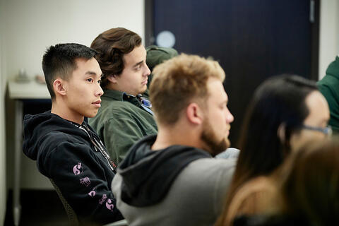 Students sitting inside a classroom