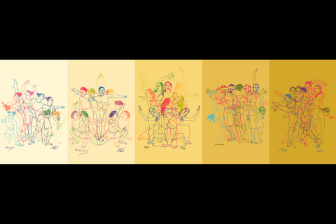 artwork depicting dance movements