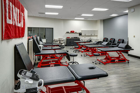 massage area in a gym area