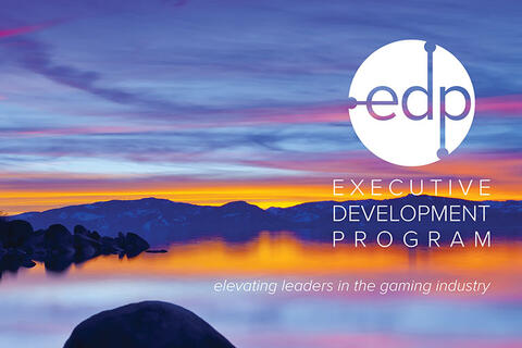 A lake with the EDP logo on top