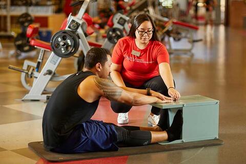 Man doing a fitness test