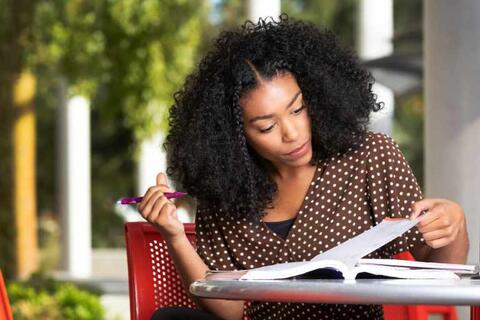 Student studying