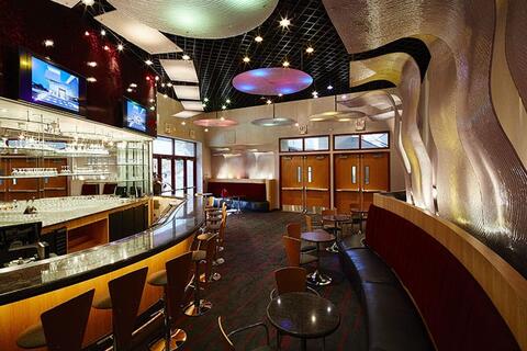 Brightly lit bar