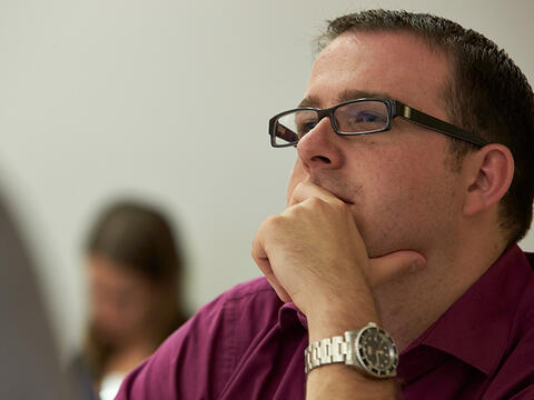 A man paying attention