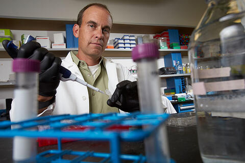 Jefferson Kinney in his lab
