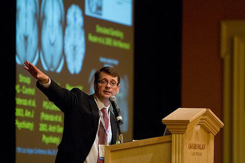 Speaker giving a presentation