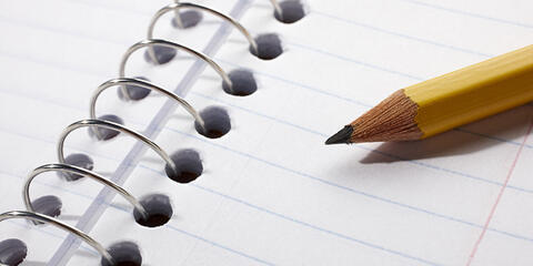 Notebook with pencil