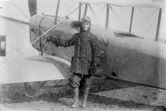 Frank Burnside pictured next to his plane