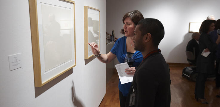 People viewing artwork