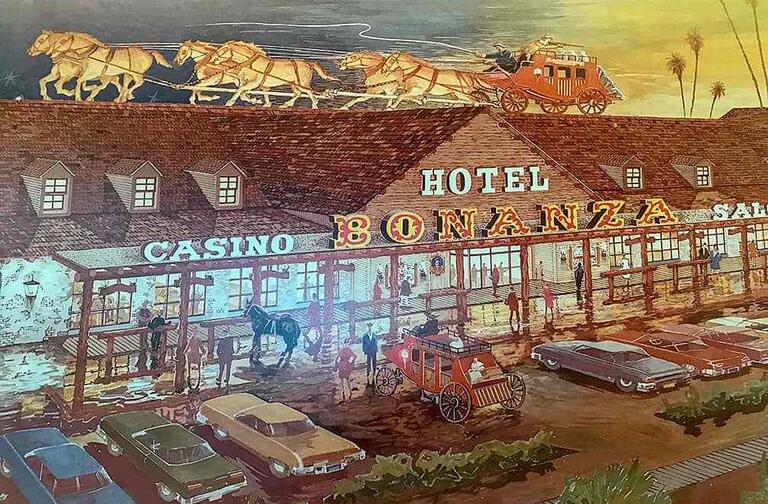 sketch of western-themed hotel