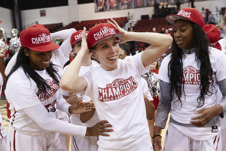 Brooke Johnson with teammates