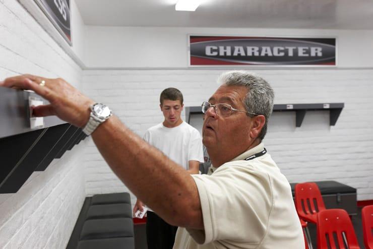 Equipment manager Paul &quot;Pooch&quot; Pucciarelli takes us into the locker room.