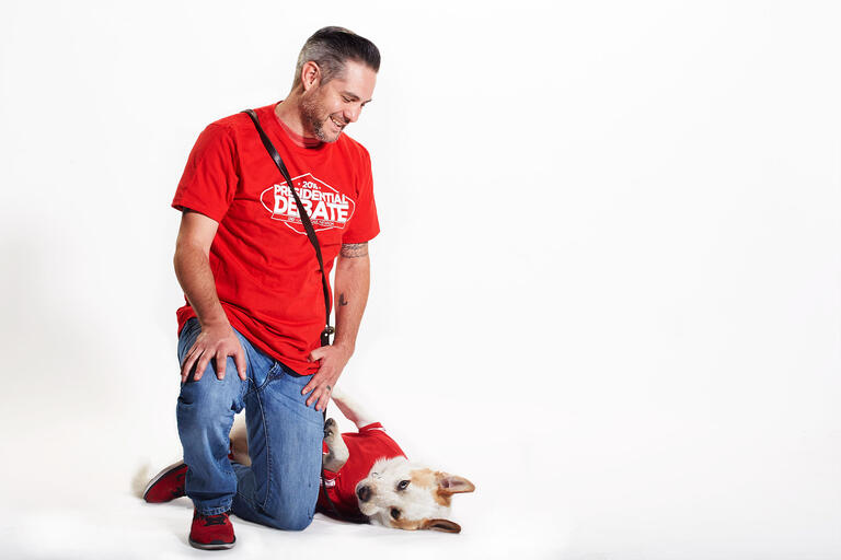 Randy Dexter and his service dog
