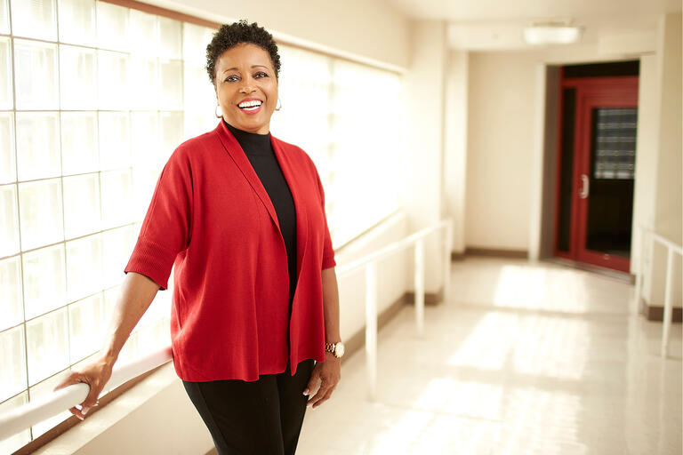 Barbee Oakes, chief diversity officer in hallway.