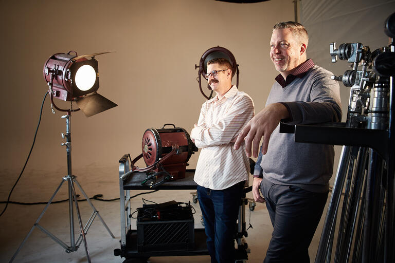 Wesley Hirni and Chuck Akin in their studio.