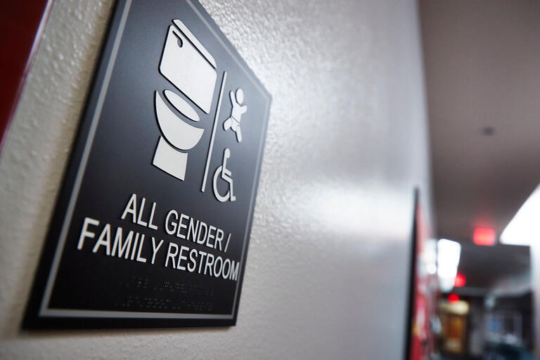 All Gender/Family Restroom sign.