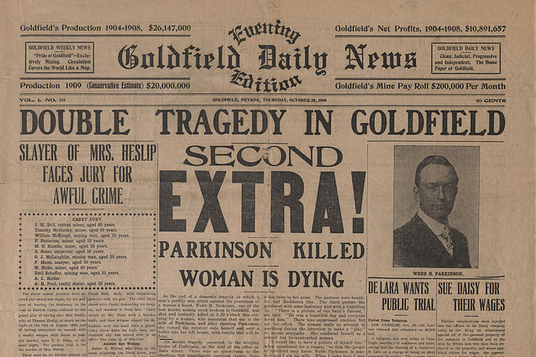 Cover of Goldfield Daily News from 1909