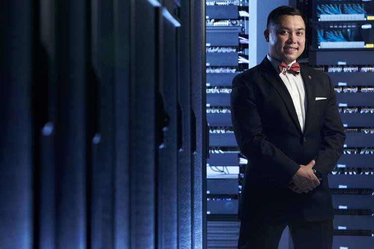 man in suit standing