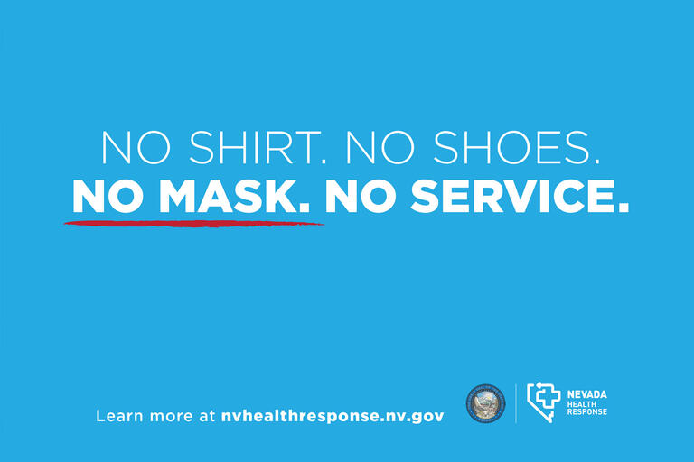 A sign reading &quot;No shirt. No shoes. No mask. No service.&quot;